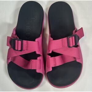 Chaco Chillos Slides Strappy Buckle Sandal Hot Pink Women’s Size 8
